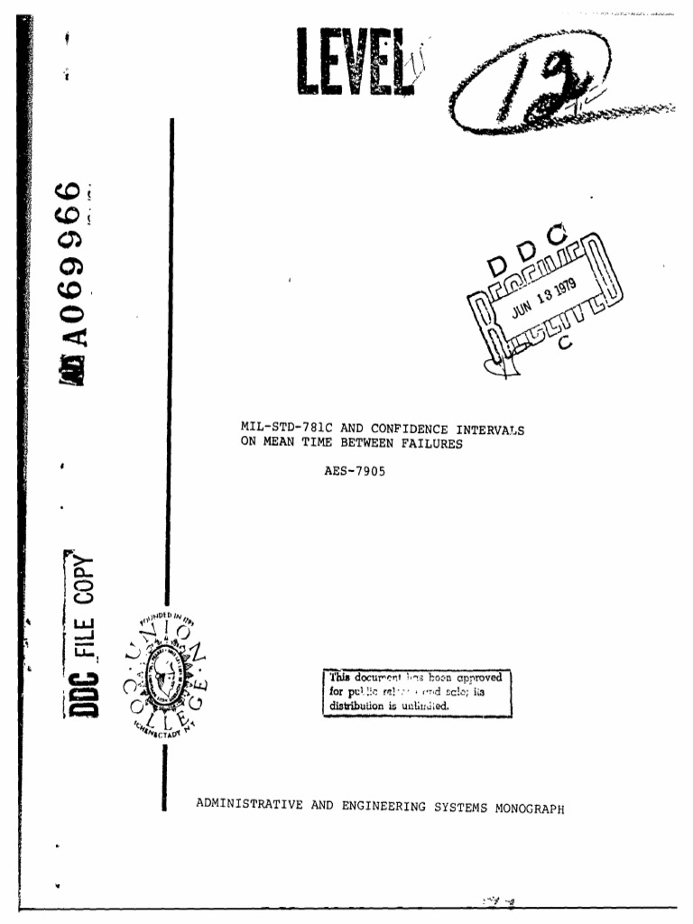 MTBF Confidence Intervals in MIL-STD-781C | PDF | Confidence Interval ...