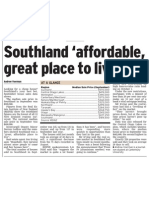 Southland 'affordable, great place to live' (Southland Times; 2013.10.23)