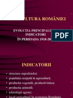 Agricultura Romaniei - Evolutia Principalilor Indicatori in Perioada 1918-2000