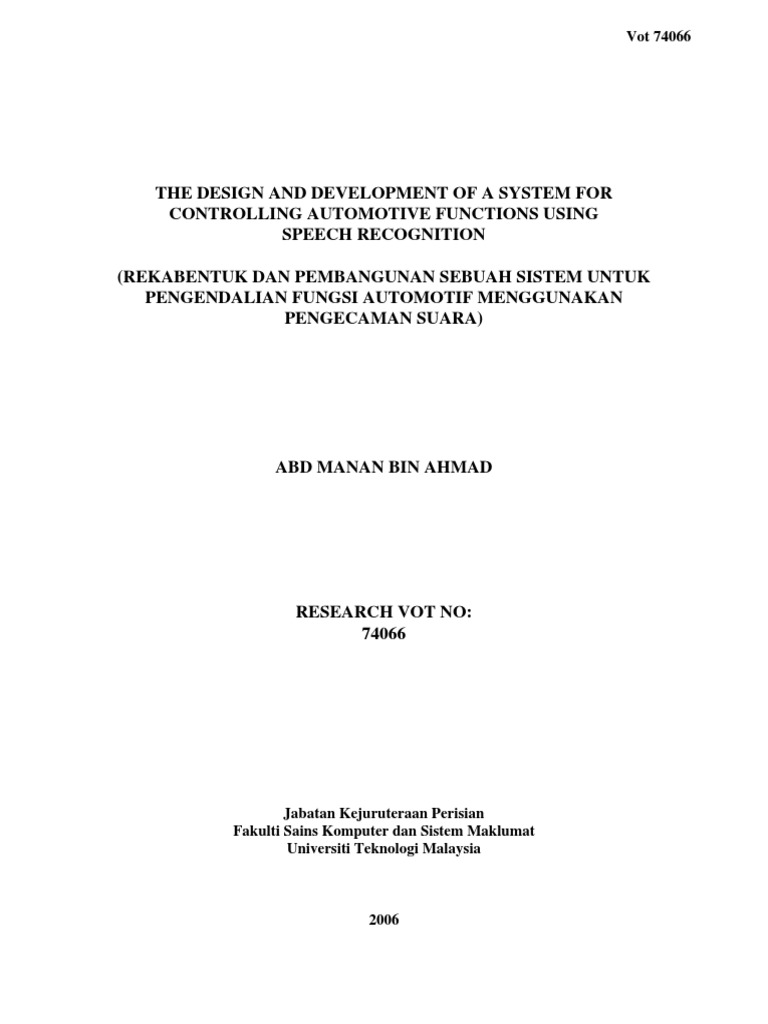 Voice PDF | PDF | Support Vector Machine | Speech Recognition