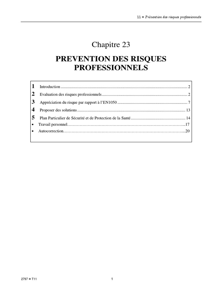 Évaluation des Risques Professionnels INRS | PDF | Risque | Sécurité