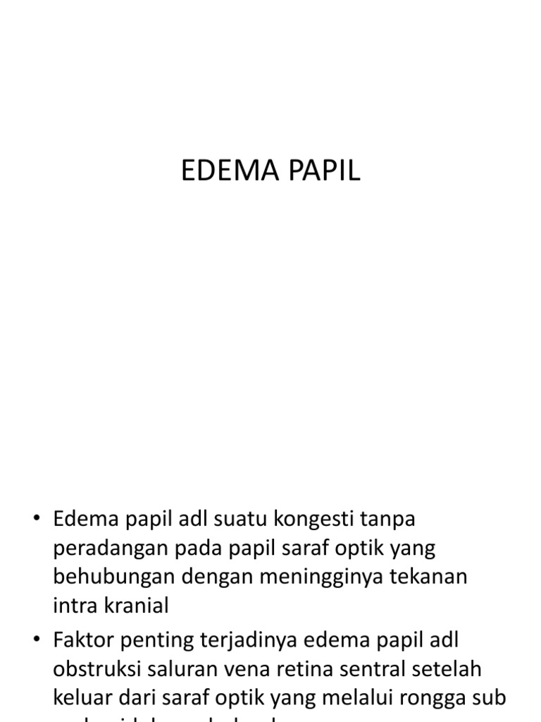Edema Papil: Penyebab dan Prognosis | PDF | Sains & Matematika