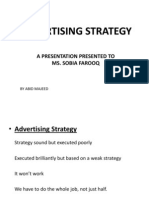 Advertising Strategy: A Presentation Presented To Ms. Sobia Farooq