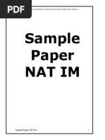 Sample Paper NAT IM