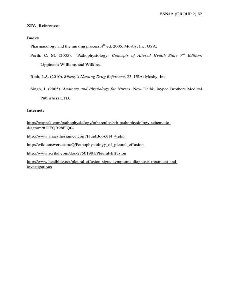Nursing References for Pharmacology & Pathophysiology | PDF