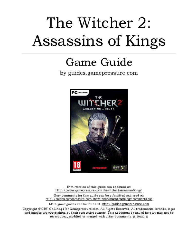 The Witcher 2 Assassins of Kings Game GUIDE | PDF | Leisure