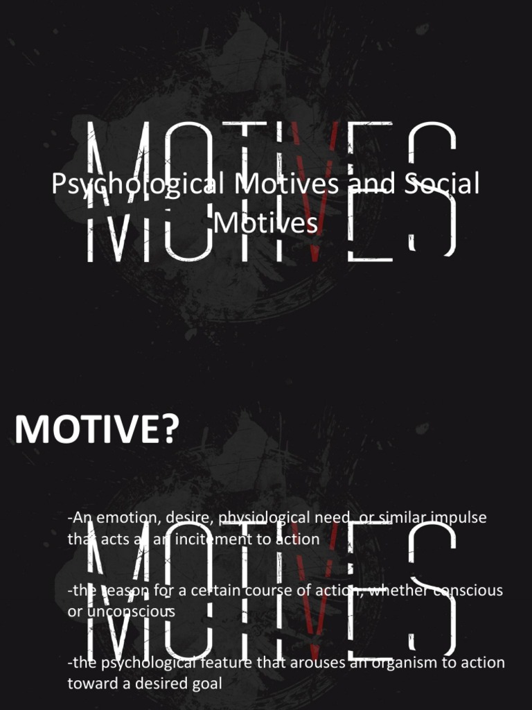 Understanding Psychological and Social Motives | PDF