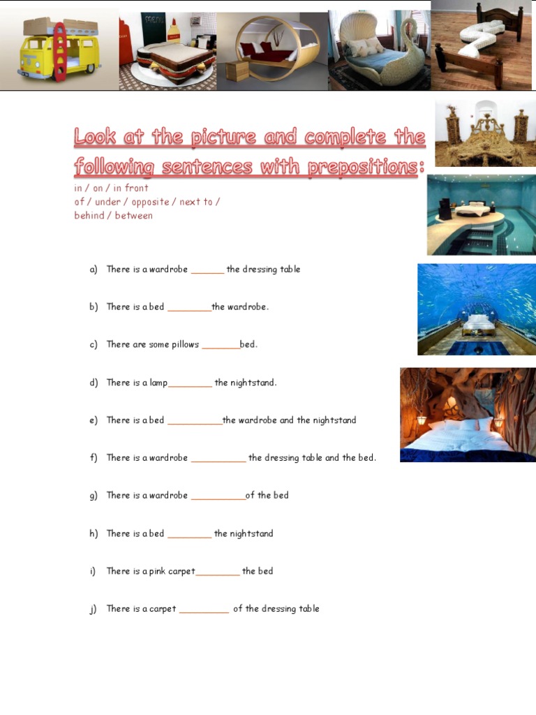 Look at The Picture and Complete The Following Sentences With ...
