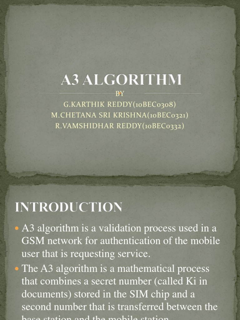 A3 Algorithm | PDF | Telecommunications Standards | Telecommunications