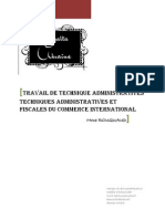 Travail de Technique Administratives Techniques Administratives Et Fiscales Du Commerce International