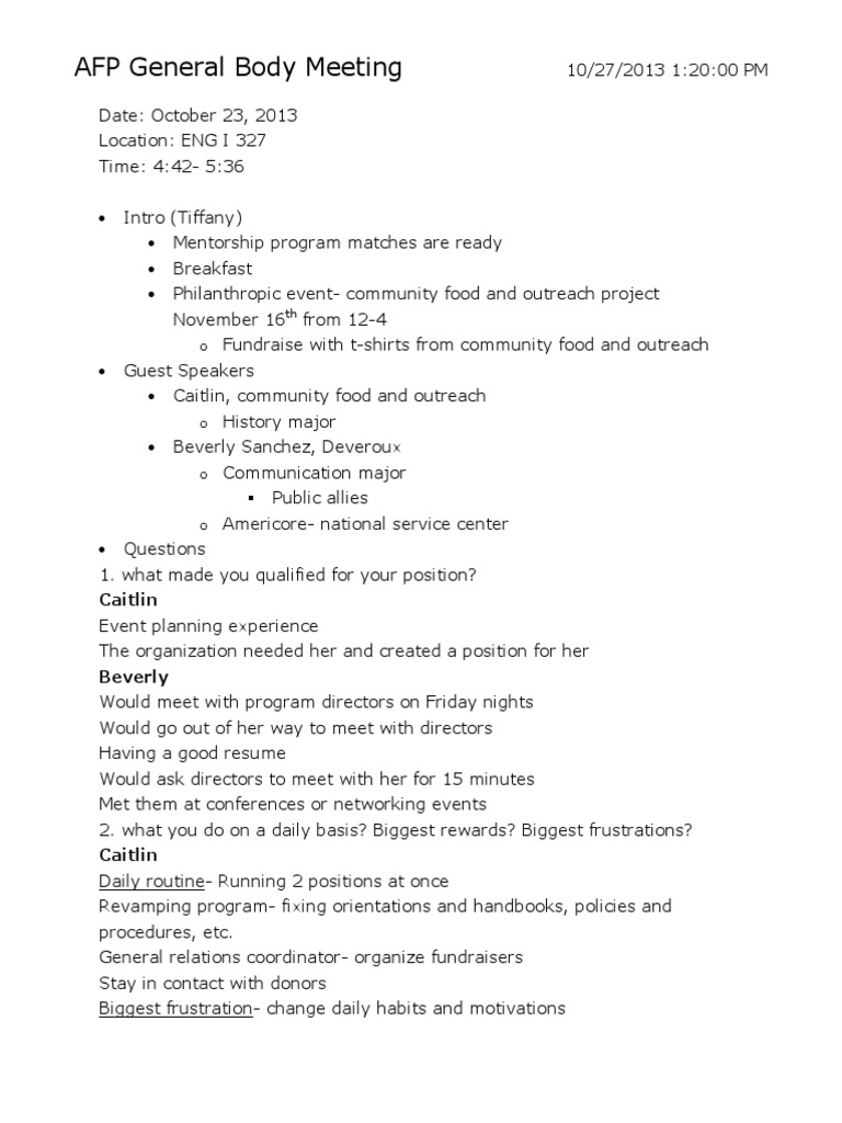 AFP Meeting Recap: Mentorship & Events | PDF | Behavioural Sciences ...