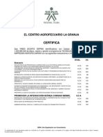 Certifica: El Centro Agropecuario La Granja