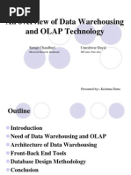 Data Warehousing and OLAP Technology