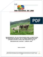 Mejoramiento de la cadena productiva láctea en las provincias de Yauyos y Cañete