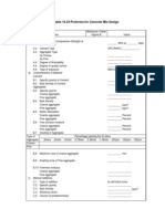 Proforma For Concrete Mix