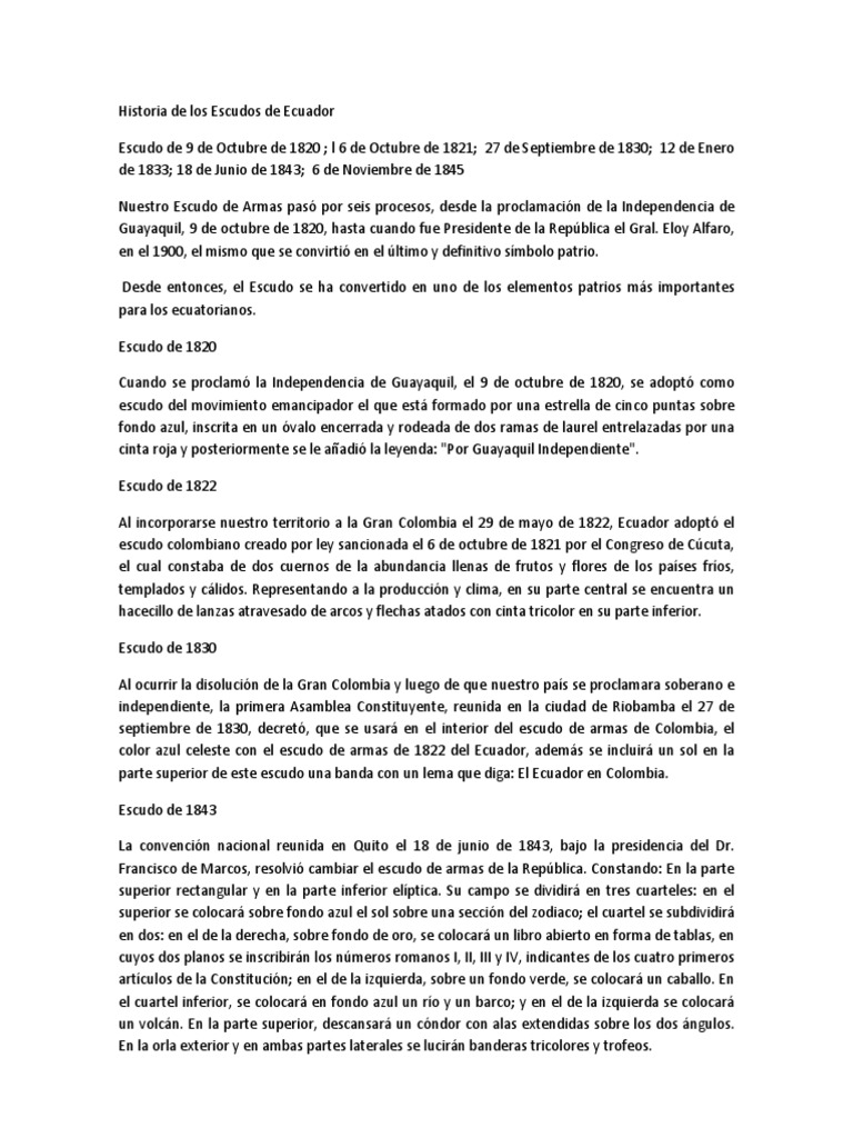 Historia De Los Escudos De Ecuador Ecuador Agitacion