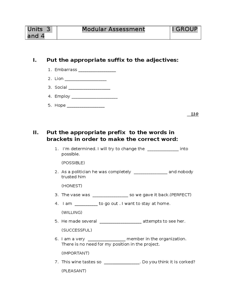 Modular Assessment: English Language Skills | PDF