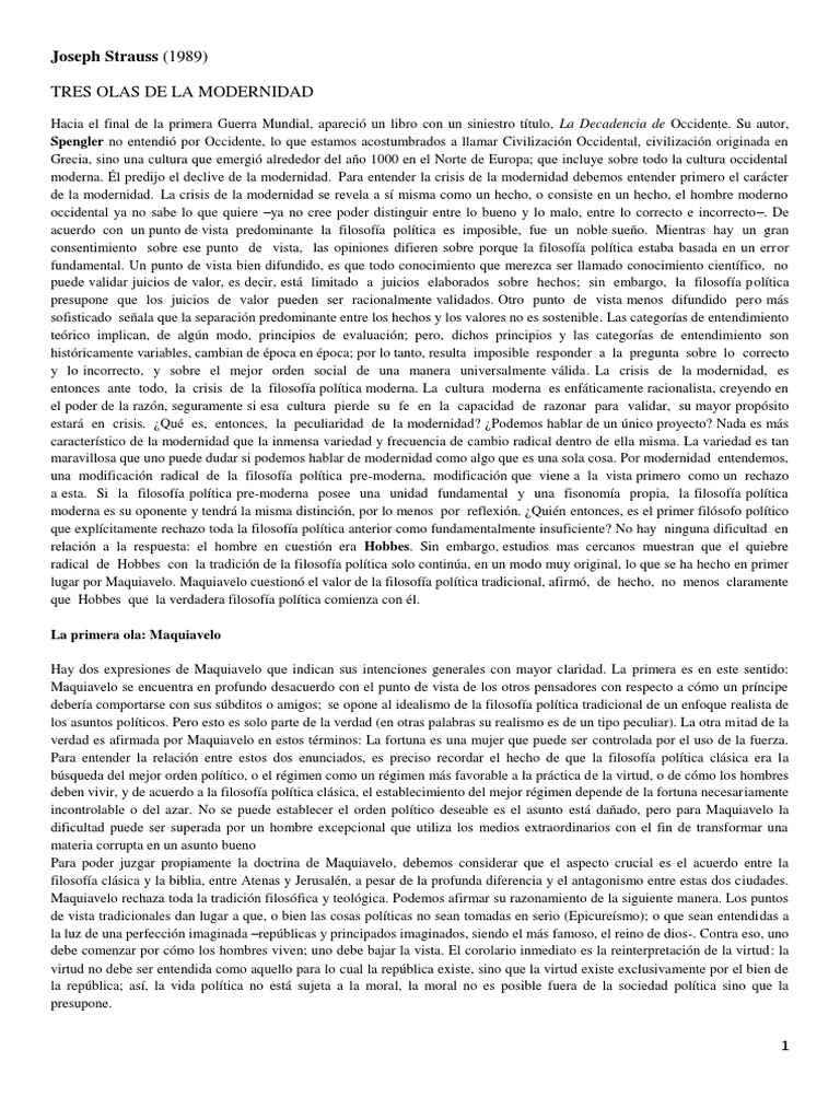 Crisis de la Modernidad y Filosofía Política | PDF | Jean-Jacques ...