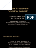 Criteria Optimum Functional Occlusion