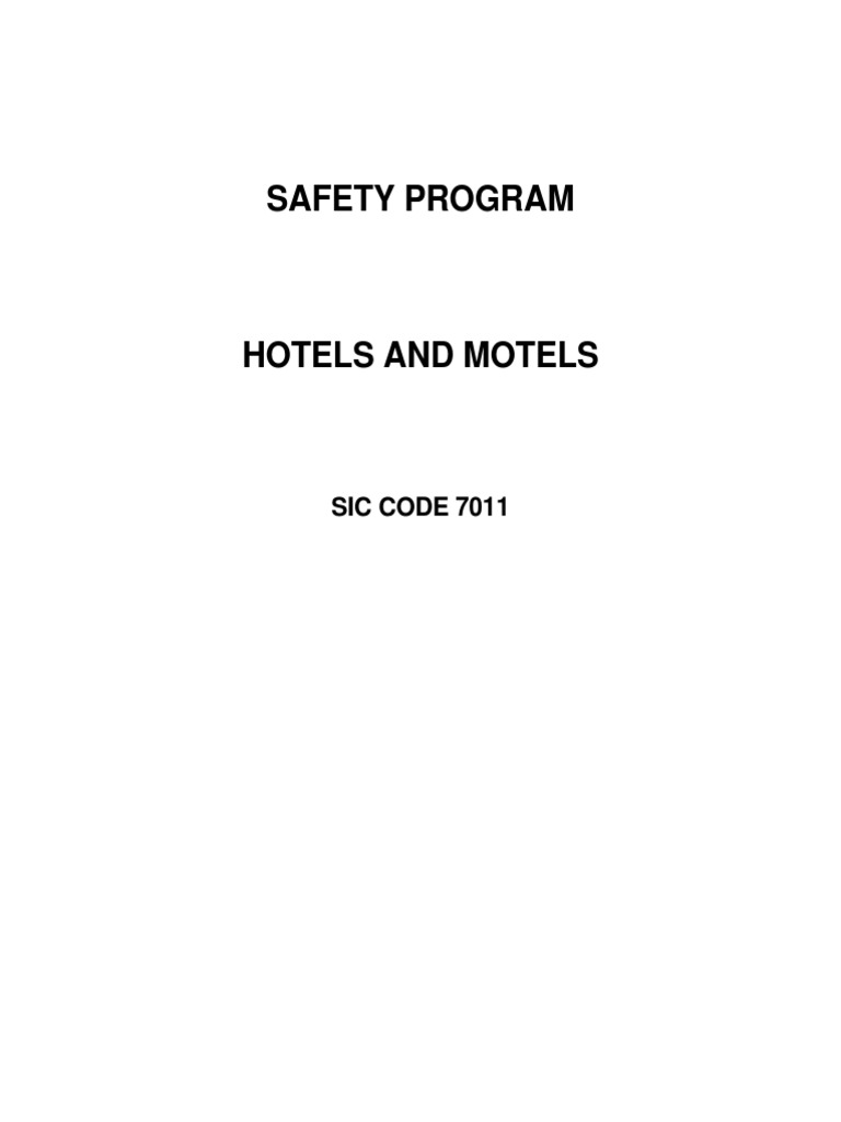 Hotel Safety Program Manual | PDF | Housekeeping | Occupational Safety ...