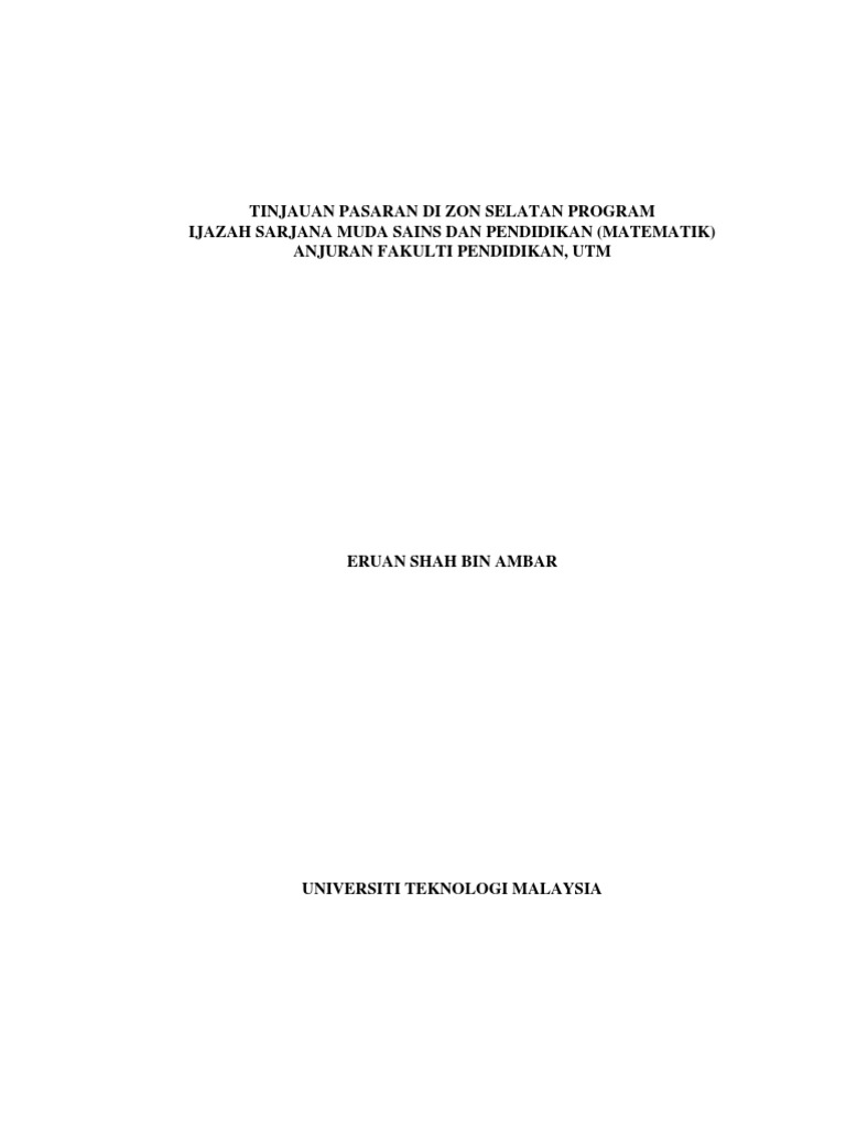 Projek Sarjana Eruan Shah Bin Ambar Pdf