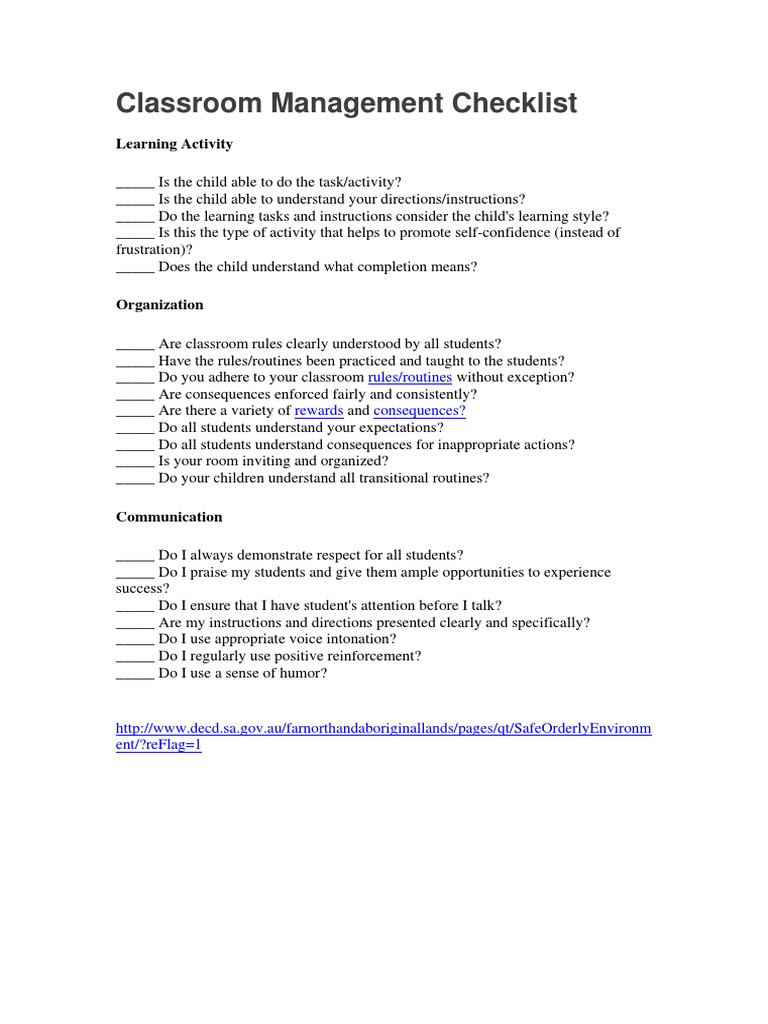 3 Classroom Management Che | PDF