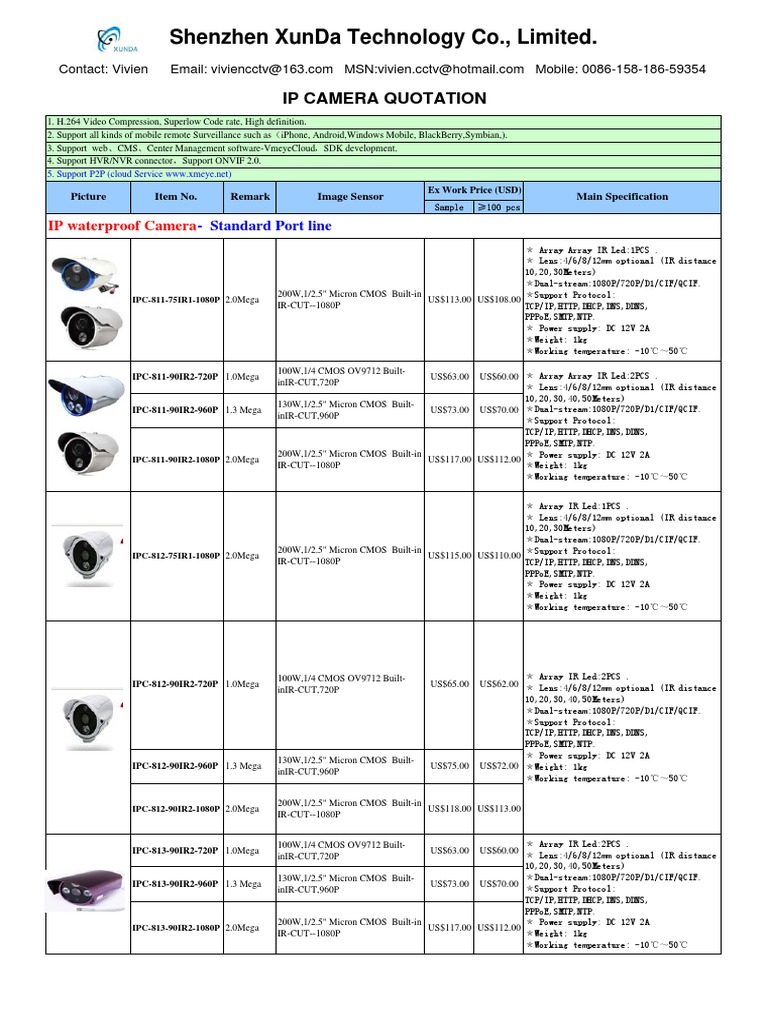 IPC-811 IP Camera Specifications | PDF | Internet Protocol Suite ...