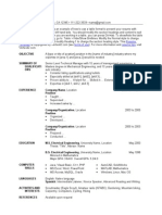 Resume Template - Table Format