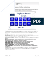 Training Database Instructions