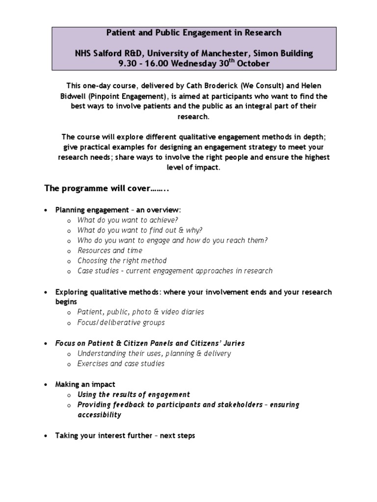 PPE in Research Outline Programme 30 Oct | PDF