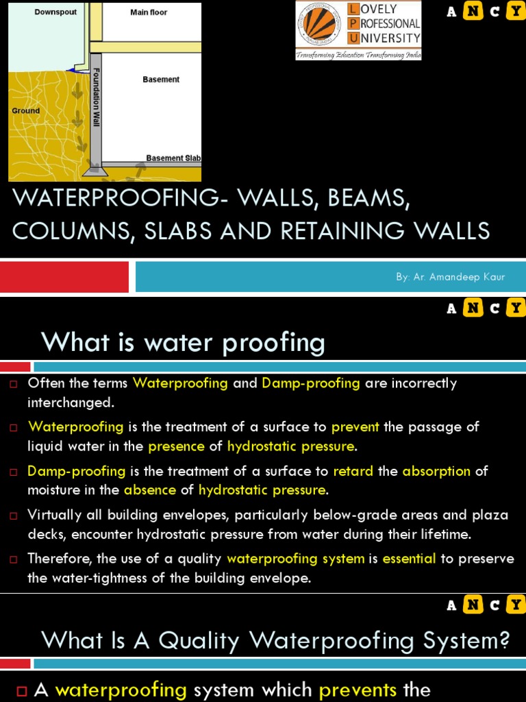 Waterproofing Techniques for Structures | PDF | Roof | Concrete