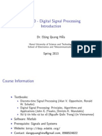 ET 4020 - Digital Signal Processing: Dr. Đặng Quang Hiếu
