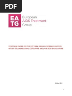 Download EATG Position on Criminalisation of HIV transmission exposure and non-disclosure Oct 2013pdf by HIV Justice Network SN179551272 doc pdf