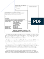 JonBenet Ramsey Case: Response To Show Cause Order PDF