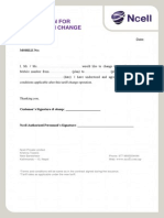 Application For Tariff Plan Change PDF
