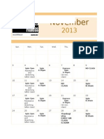 November 2013 Group Class Schedule