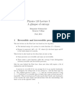 Physics 110 Lecture 3 A Glimpse of Entropy: 1 Reversible and Irreversible Processes