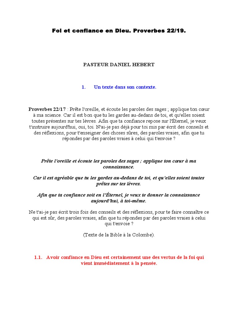 Confiance en Dieu : Foi et connaissance | PDF | Dieu | Saint-Esprit