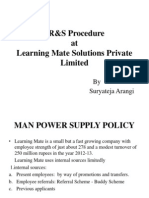 R&S Procedure at Learning Mate Solutions Private Limited: by Suryateja Arangi