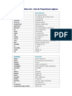 English Prepositions List