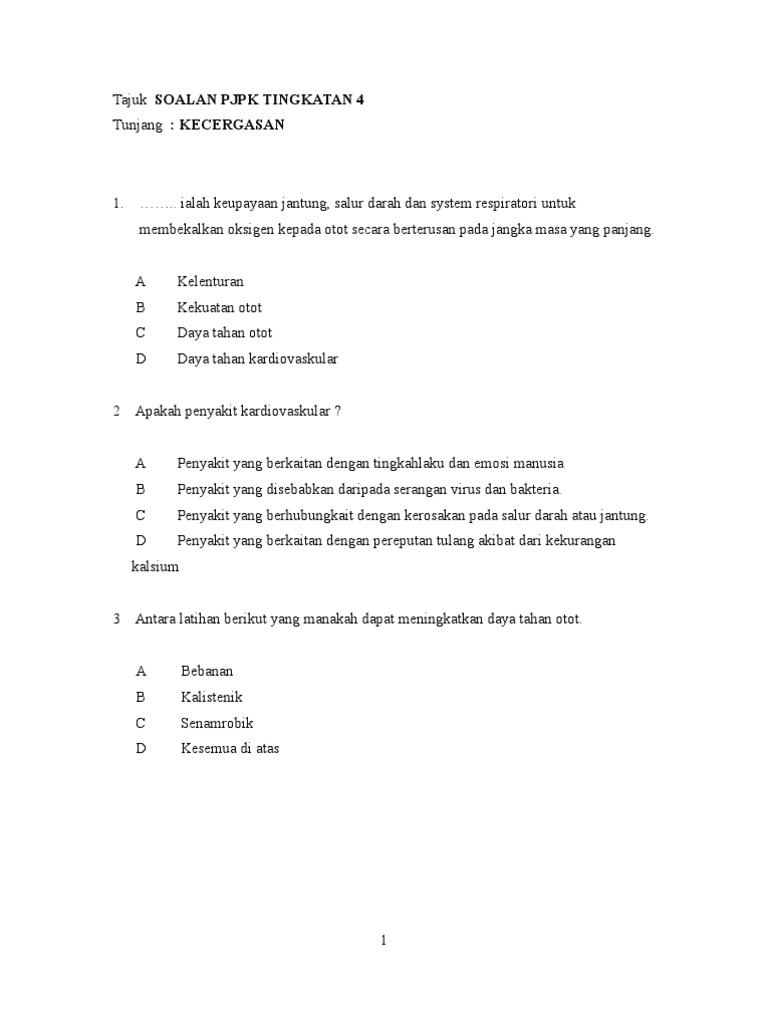 Soalan Pjpk Ting 4 Pdf