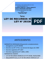 Ley #29338 Recursos Hídricos