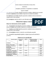 Proa de Evaluare La Matematica in Clasa A IX