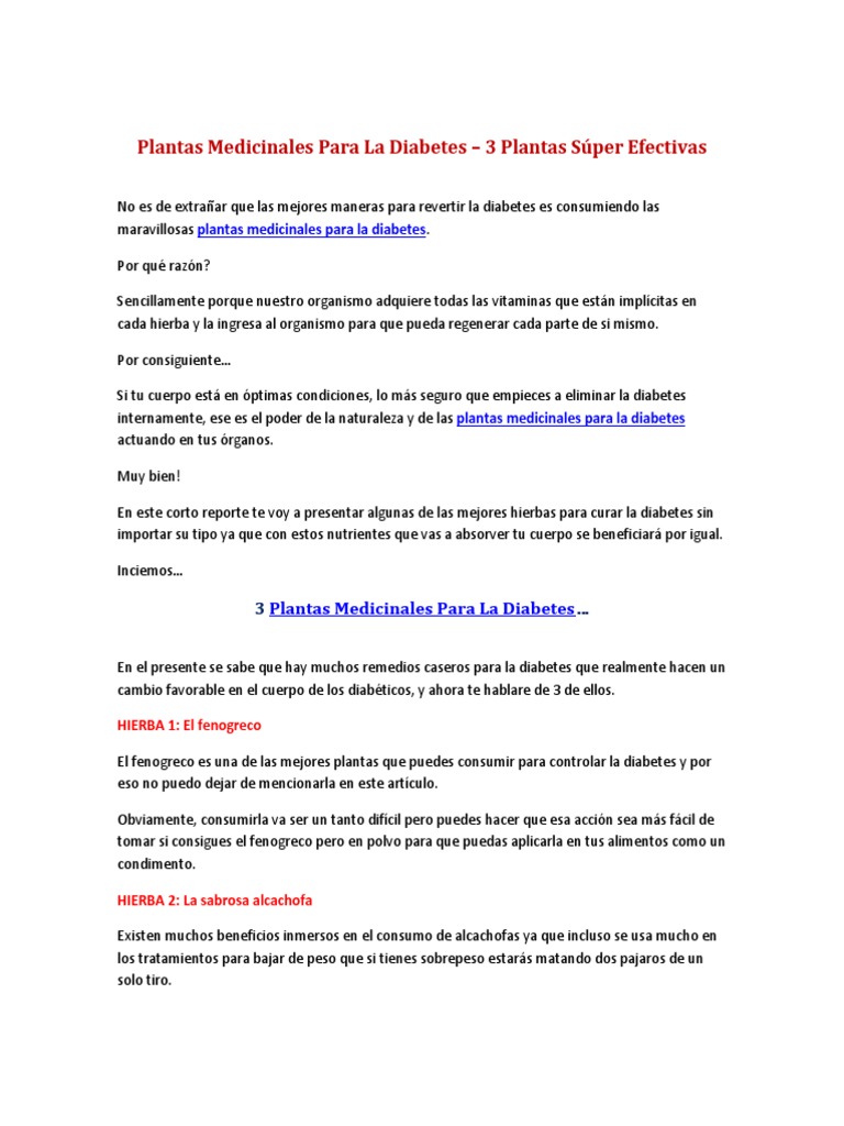 Plantas Medicinales Para La Diabetes Plantas Medicinales