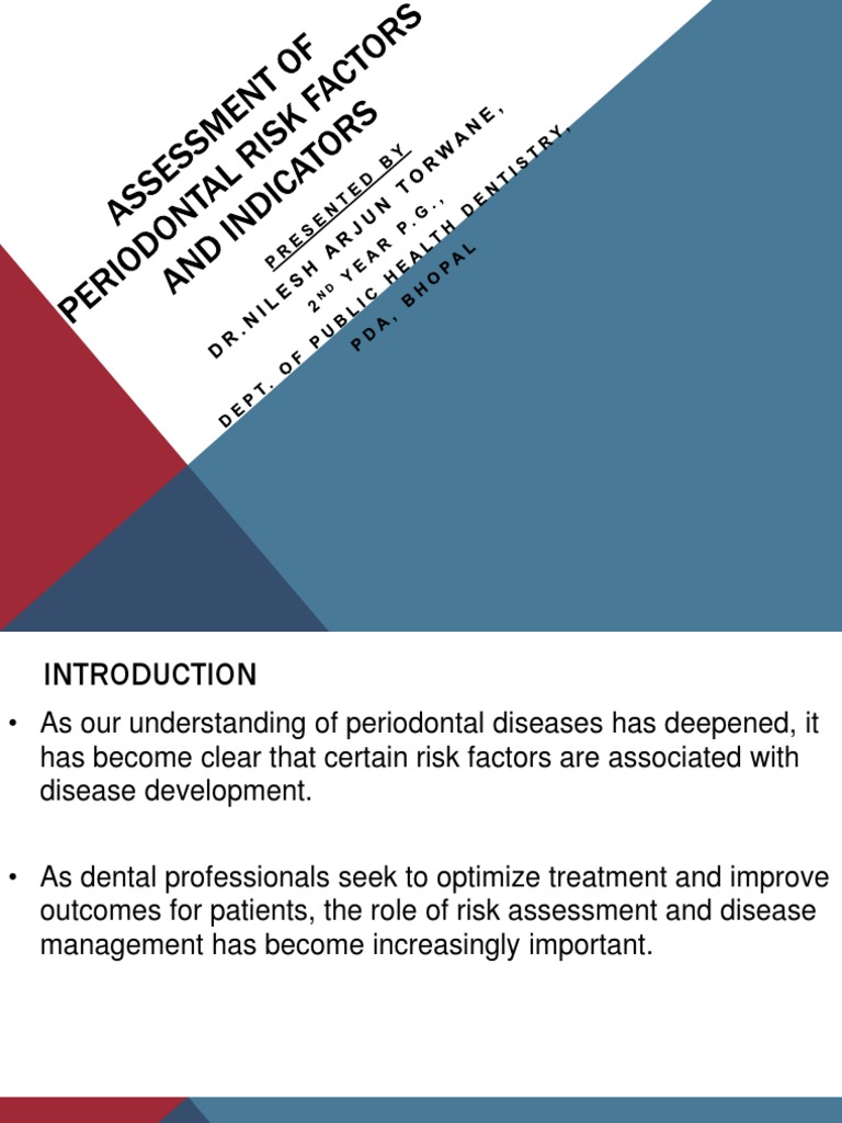 ASSESSMENT OF Periodontal Risk Factors and Indicators | PDF | Biomarker ...