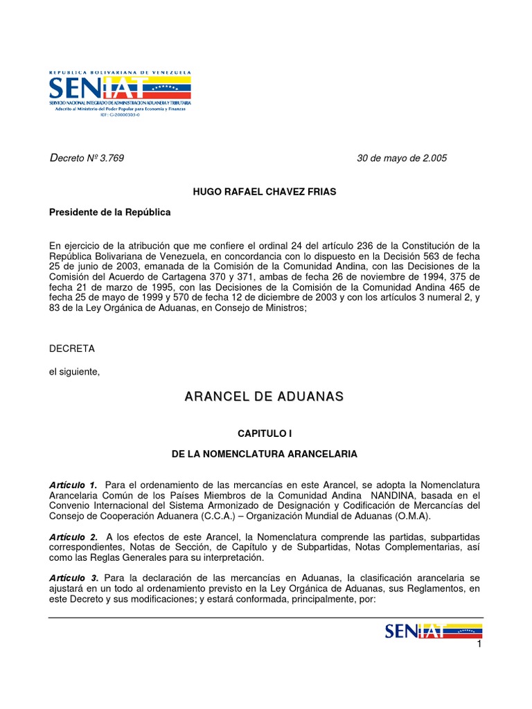 Arancel de Aduanas en Venezuela 2005 | PDF | aduana | Papel