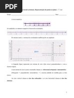 Texto sobre  referencial cartesiano - representação de pontos - Matemática - 7.º ano