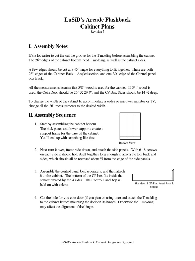 Wood Working - Plan - Arcade Cabinet Plans | PDF | Cabinetry | Door
