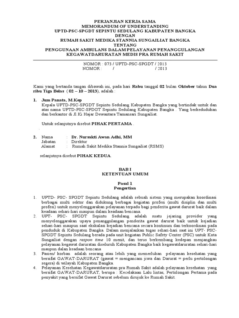 Contoh Surat Kerjasama Dengan Rumah Sakit - SuratMenyurat.net