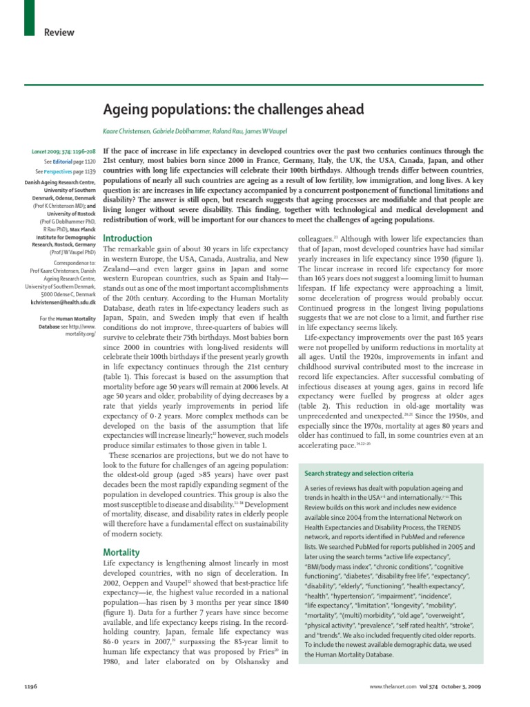 Challenges of Ageing Populations | PDF | Life Expectancy | Hypertension